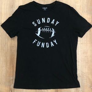 Sunday Funday Football Express Mens Short Sleeve Black T-shirt - Size L Large